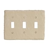Amerelle 8345TTTA Faux Slate Triple Toggle Wallplate, Almond