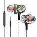 WSCSR in-Ear Headphones Earbuds High Resolution Heavy Bass with Mic for Smart Android Cell Phones Samsung HTC Lg G4 G3 Mp3 Mp4 Earphones (Black)thumb 1