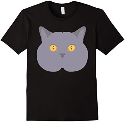 Men's British Shorthair Cat Face Breeds T Shirt Tshirt XL Black