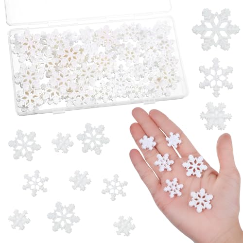 60 PCS Small Snowflakes for Craft Mini Snowflakes for Crafts Glitter Resin-Snowflakes Tiny Resin Snowflake Small-Snowflakes Glitter for Embellishment DIY Craft Project Winter Supply, 3 Different Size
