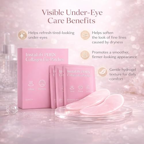 Nigwedete InstaLift PDRN & Bio-Collagen Eye Patches丨Instant Brightening & Firming丨Reduce Dark Circles, Puffiness & Wrinkles丨Niacinamide, Caffeine & Hyaluronic Acid丨Korean Eye Care Plan (8 Pairs)