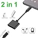 Eadair USB Type C to 3.5mm Headphone Jack Aux Audio Dongle Adapter for Pixel 2/2XL/3/3XL,HTC U11,Moto Z (2 in 1 Black)