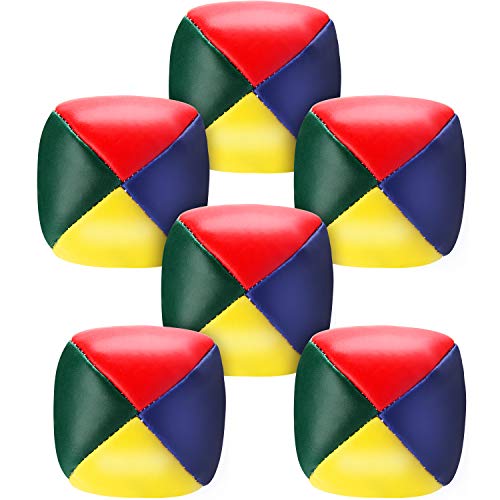 Sunshane 6 Pieces Juggling Balls Set for Beginners, Durable Juggle Ball Kit, Mini Juggling Balls, Soft Easy Juggle Balls for Kids and Adults (Multi-Colored)