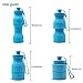 Asrisuk Sports Collapsible Water Bottle 27 oz, Folding BPA Free Silicone Water Bottle 800ml FDA Approved for Traveling, Camping, Hiking, Walking, Running