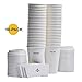 Pretty Sips Paper Hot Cups with Lids and Cup Sleeves, White (HOT16LS),Qty of 50