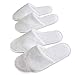 Spa Slippers (12 Pairs) with Drawstring Bags - White Fluffy Closed Toe Disposable Slippers - Two Size(S, L) Fits Most Men, Women - Perfect for Bathroom, Guests, Travel, Home, Wedding, Hotel Use