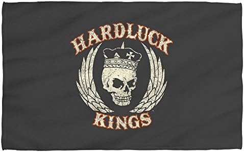 Hardluck Kings Red Cream Distress Beach Towel White 36X58