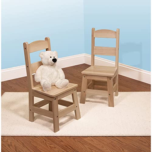 Melissa & Doug Wooden Chairs, Set of 2 Blonde Furniture for Playroom