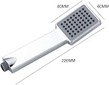 Hairstore Square Hand Held Rainfall Shower Head 1.5m Hose Water Saving Chrome view 4