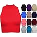 Fashion Wardrobe Womens Crop Top Polo Turtle Neck Sleeveless Tshirt Cropped