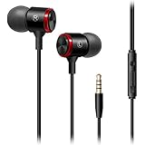 in-Ear Headphones Earbuds Stereo Noise-Canceling Earphones with Mic for Smartphones Samsung Galaxy S7 S8 and Android Phones (Black 1)