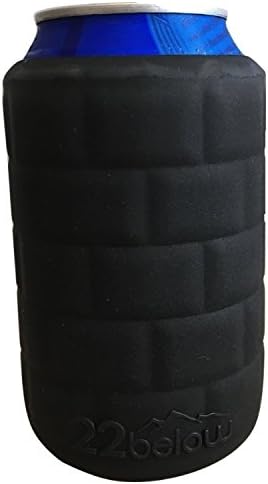 22below Sub-Zero Foldable Can Cooler Lightweight Silicone Drink Sleeve that Molds to your Drink Made in the USA - 1 Sub-Zero - Black