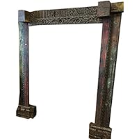 Antique Indian Arch welcome gate Hand Carved Architecture Spanish Mediterranean Rustic Old world Unique