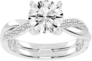 DIAMOND DOMAIN Twisted Style Round Cut Solitaire Lab Grown Diamond Engagement Anniversary Wedding Ring In 14K Gold Platinium for Women (1-5 Ct, F-G Color, VS1-VS2 Clarity) IGI Certified
