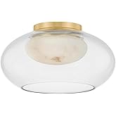 Hudson Valley Lighting 9013-AGB Moore - 1 Light Flush Mount - 6.5 Inches Tall and 12 Inches Wide - Aged Brass
