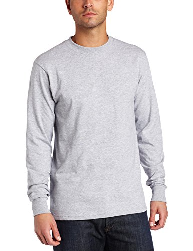 MJ Soffe Men's Long-Sleeve Cotton T-Shirt, Oxford, Medium