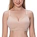 Gratlin Women's Full Cup Lightly Padded Wirefree Maternity Breastfeeding Nursing Bra Beige 34DD