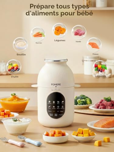 Nutri Ease All Steps Multifunctional Baby Food Processor with 3 Programs, One Step Steamer, Self-Cleaning, Auto Cooking & Mixing, Healthy Home Baby Feeding, BPA Free