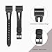bayite Leather Bands Compatible with Fitbit Charge 2, Replacement Genuine Wristband Straps Women Men, Black with Black Connector Large