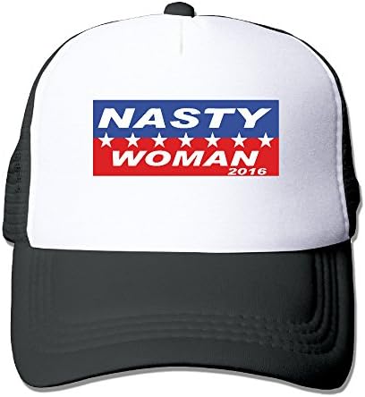 Unisex Cool Nasty Woman Hillary Adjustable Mesh Hat Trucker Cap For Men And Women Black