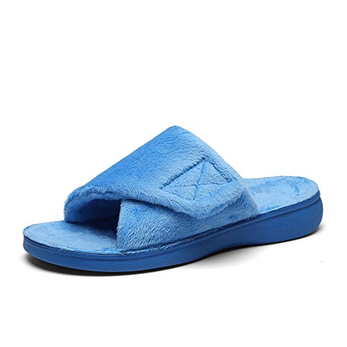 SOLLBEAM Fuzzy House Slippers With Arch Support Orthotic Heel Cup Sandals For Women | Pricepulse