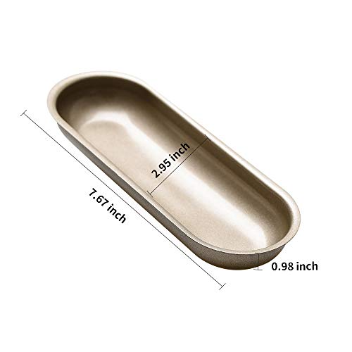 Bakerdream Hot Dog Bun Pan Hotdog Bread Mold Non Stick Bakeware 7 inch Oval Hot Dog Mould Pack of 2 (7" Oval 2pcs)