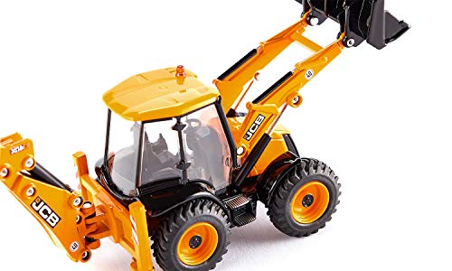 Siku 3558, JCB 4CX Baggerlader, 1:50, Metall/Kunststoff, Gelb, Viele Funktionen, Kombinierbar Modellen im gleichen Maßstab – Bild 3