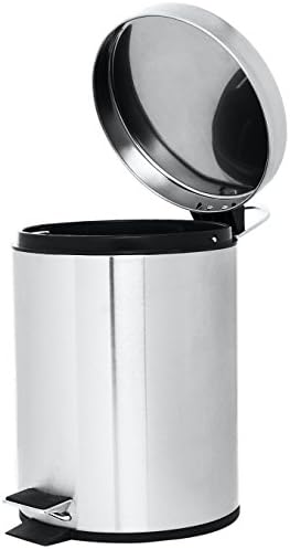 Mini Round Step Trash Can, Stainless Steel, 4.5 L / 1.2 Gal