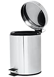 Mini Round Step Trash Can, Stainless Steel, 4.5 L / 1.2 Gal