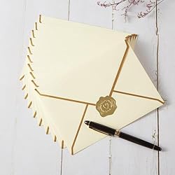 Topeen 50 Pieces A7 Envelopes with Gold