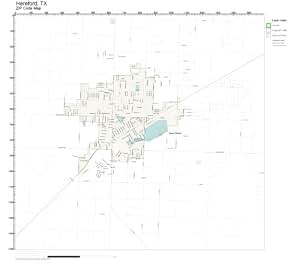Amazon.com: ZIP Code Wall Map of Hereford, TX ZIP Code Map Not