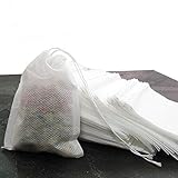200 pcs of Disposable Tea Bags for Loose Tea,3.54 × 2.75 inch Strong Penetration Tea Filter Bags With Drawstring for Leaf Tea and Coffee, Bonus Snail Silicone Tea Bag Holder