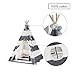 TOUCH-RICH Durable Teepee for Kids 5 ft 4 Poles Indian Play Tent Sturdy & Safe Kids' Furniture with Window & Floor (Stripe Grey Teepee)