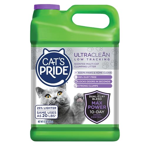 Cat's Pride Max Power UltraClean Low Tracking MultiCat Clumping Litter Keeps Paws & Home
