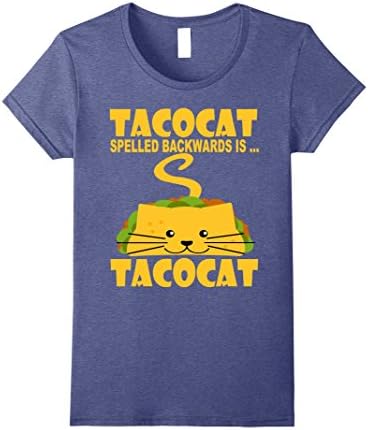 Womens TACOCAT Spelled Backwards is TACOCAT shirt Large Heather Blue