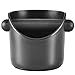 Coffee Knock Box Espresso Knock-Box - CAFEMASY Knock Box Mini for Barista Coffee Grind Knock Box Anti-slip Espresso Dump Bin Grind Waste Bin (Black)