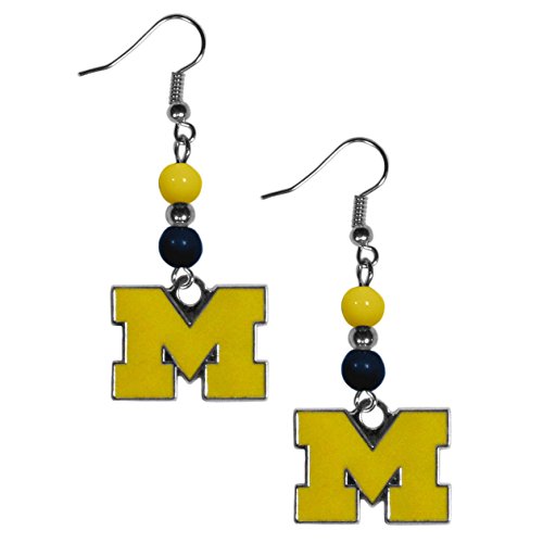 NCAA Siskiyou Sports Womens Michigan Wolverines Fan Bead Dangle Earrings One Si…
