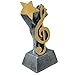 Decade Awards Music Note Trophy Lyrical Award - Engraved Plate on Request,silver, gold,5.75 inches tall