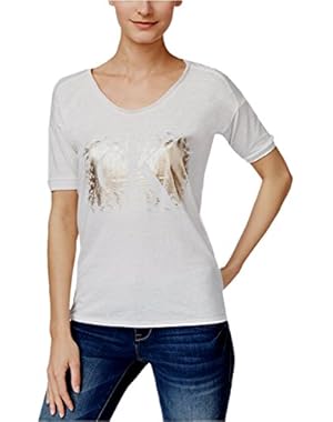 Calvin Klein Jeans Metallic Gold Logo T-Shirt Off White