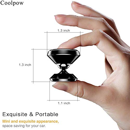Car Phone Mount, Magnetic Phone Car Mount Universal 360° Rotation,for iPhone Xs Max XR X 8 7 Se 6S 6+ 5S 4 Samsung Galaxy S10 S9 S8 S7 S6 S5 S4 LG Nexus Nokia and More, with 3 in 1 USB Charging Cable - Thumbnail 3
