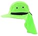 JFH GROUP Mens Womens Unisex Packable Wide Brim Summer Hat w/Neck Flap (F006 Neon Green)