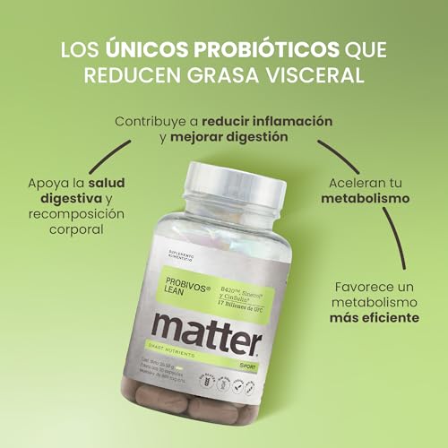 Matter Probivos Lean, Suplemento Probioticos con B420™, 17 Billones UFC, Sinetrol®, CinSulin® y L. acidophilus NCFM®, Apoyo al Metabolismo, Microbiota y Composición Corporal, 1 Frasco con 30 Cápsulas