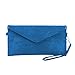 Tedim Soft Faux Suede Envelope Clutch Handbag (Royal Blue)