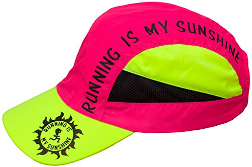 Running is My Sunshine Hat - Running Race Cap, Premium Ultra Lightweight, High Visibility, Reflective Safety Colors, Quick Dry, Adjustable Jogging Outdoor Sports Cap