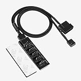 YACSEJAO 4 Pin PWM Fan Hub Spliiter, Sleeved 1 to 5