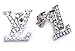 ZEN 18K White Gold Plated Vintage Swarovski Crystal Studs Earrings Rhinestones Dangle Charms Hoops For Women Girls (v)