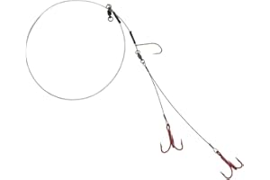 Tooth Shield Tackle All in One Musky Quick Strike Sucker Rig 175 lb. Muskie Pike Sucker Harness Blood Red Musky Bait Lures Terminal Tackle (175 lb Red)