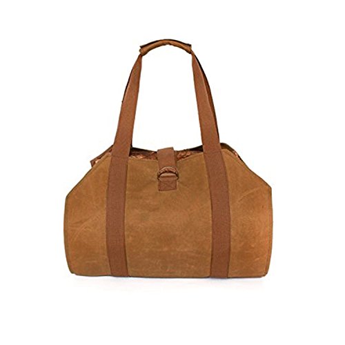 image for ANTING Waxed Canvas Firewood Log Carrier Fireplace Wood Tote Bag Holde