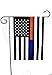 Thin Blue Line And Thin Red Line Flag Garden Flag 12.5 x 18 Inch Made By Oxford Honoring Law Enforcement Officers and Firefighter Flags