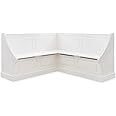 Riverbay Furniture Wood Corner Kitchen Dining Breakfast Nook in White